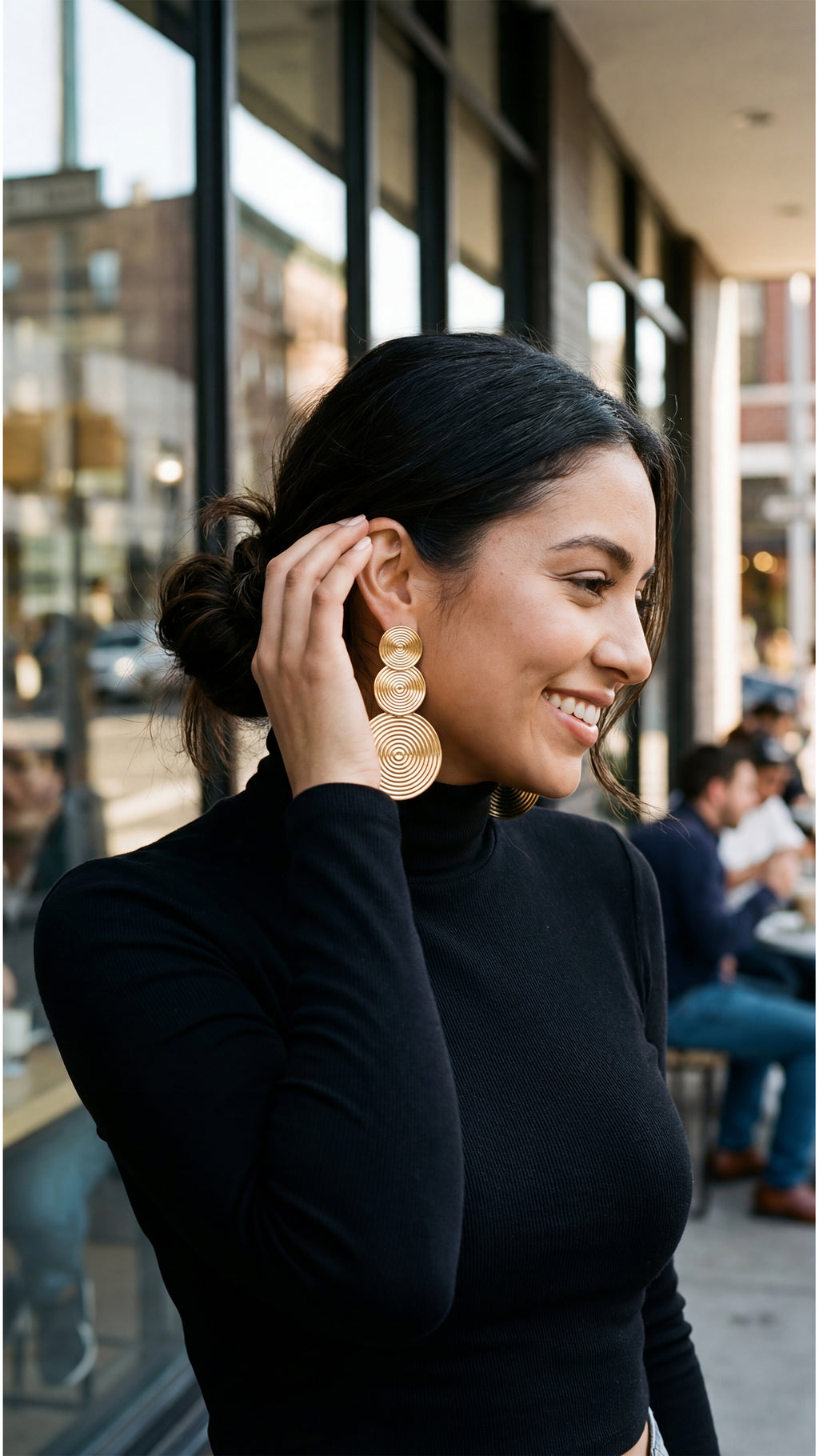 Gold-Tone Spiral Statement Earrings
