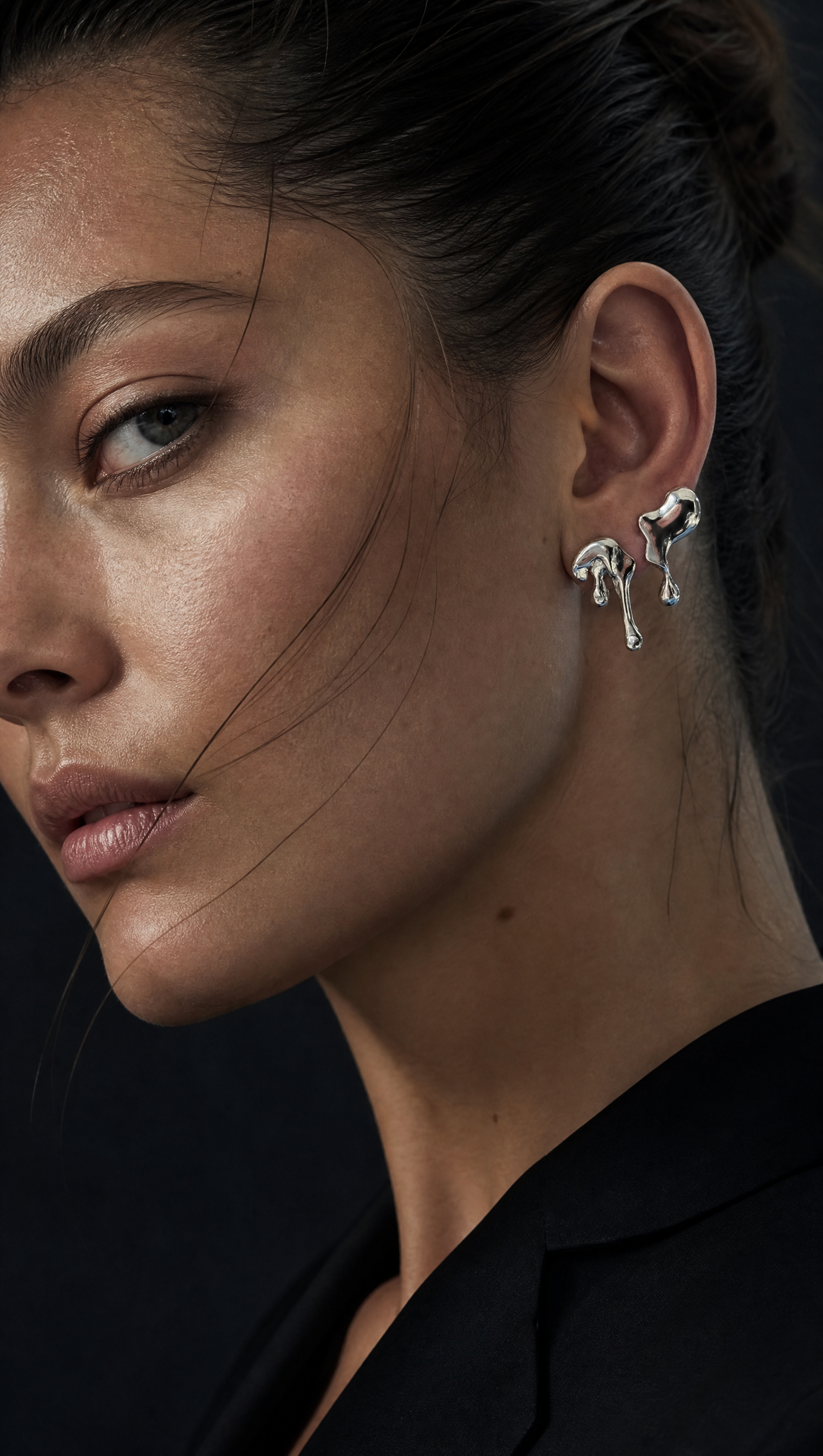 Silver-Tone Drip Earrings