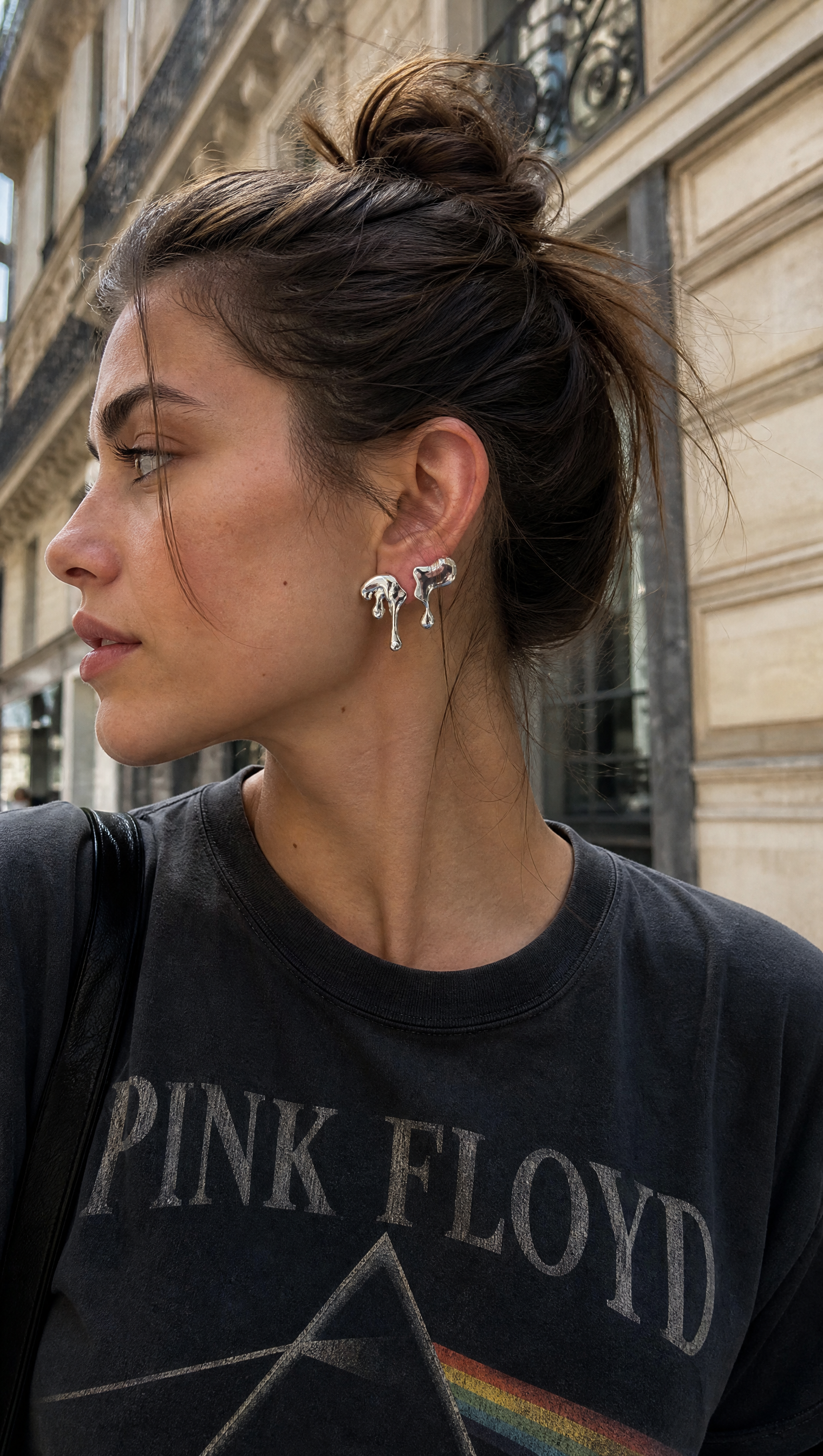 Silver-Tone Drip Earrings