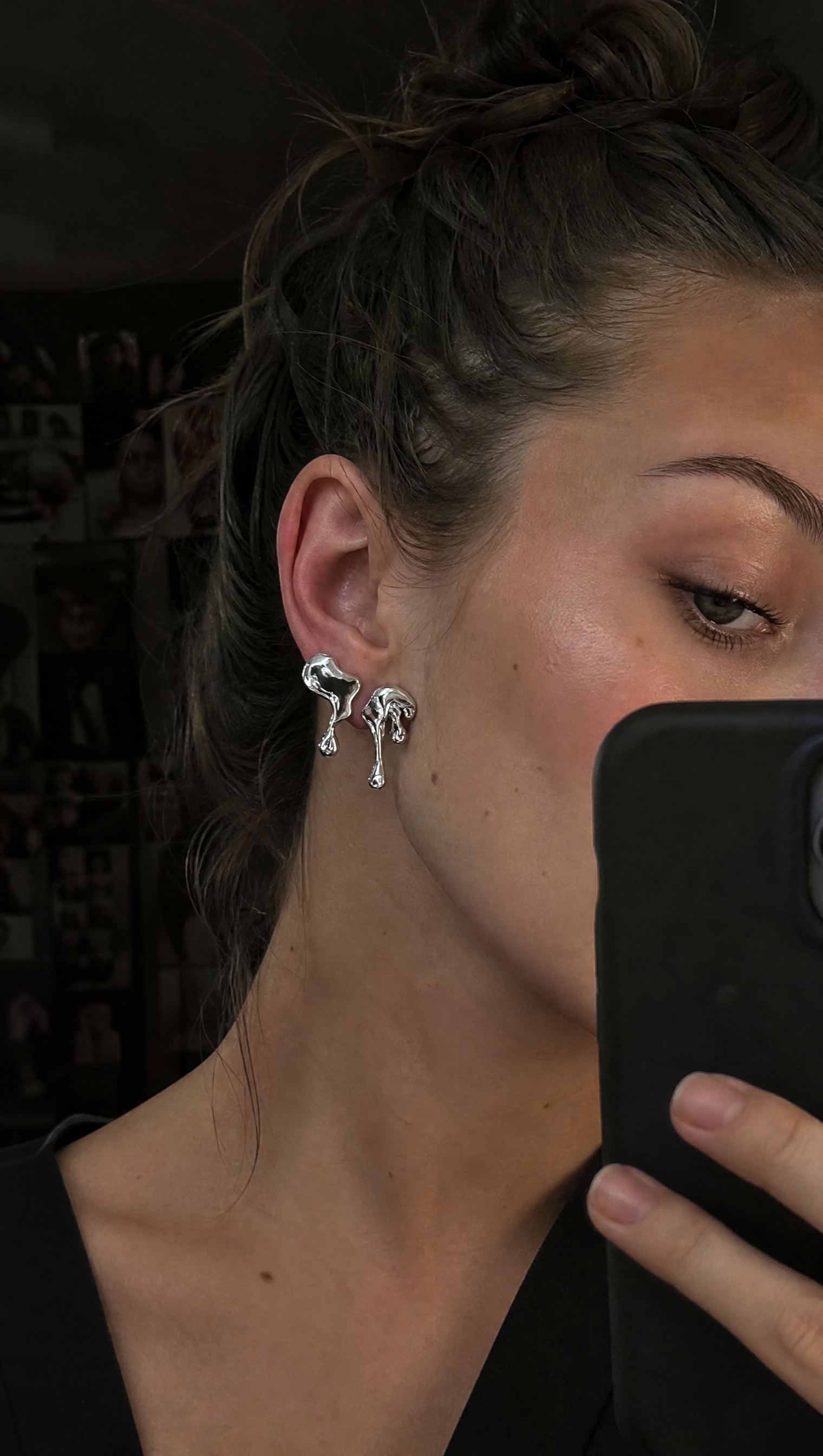 Silver-Tone Drip Earrings