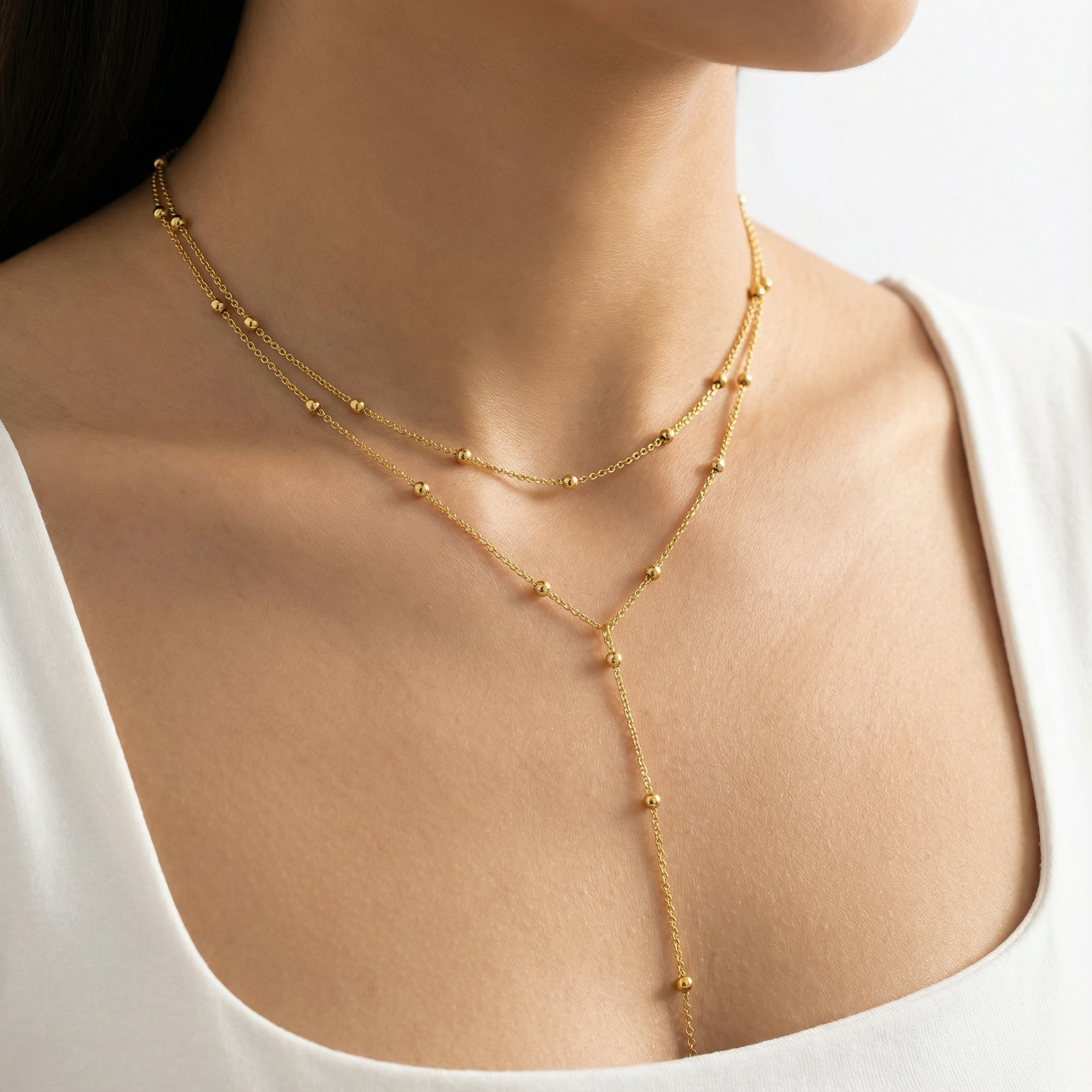 Gold-Tone Drop Y-Necklace